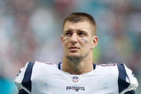 Rob Gronkowski caught eight passes for 107 yards and a touchdown against Miami. 
