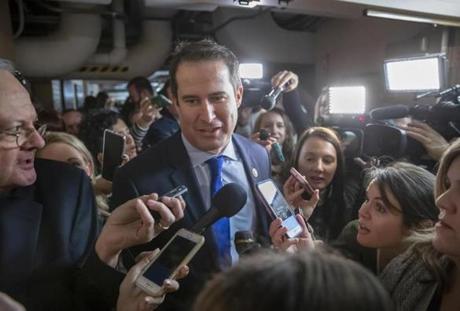Last month, reporters grilled Representative Seth Moulton about his opposition to fellow Democrat Nancy Pelosi.
