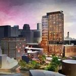 An architectural rendering shows the residential project that would replace a city-owned parking lot on Tremont Street. 