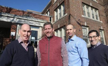 From left, Michael Connelly, Steve Alperin, Ben Levin, and Alan Stern started The BullPen Project last year to help the poor and down-on-their-luck get back on their feet.
