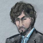Boston Marathon bomber Dzhokhar Tsarnaev in a court sketch from 2015.  