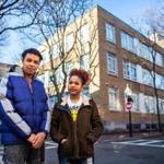 Students Erickson Alves (left) 22, and Sonilisa Cardoso 21. They are in danger of aging out of the Boston Public School system before graduating.