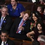 Representative Joe Kennedy III pointed during the 116th Congress and swearing-in ceremony. 