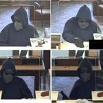 Investigators say these images show Albert Taderera robbing a Woburn bank in 2015.