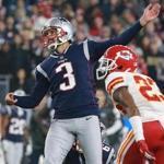 Stephen Gostkowski has made 78 of 82 extra points (95.1 percent) and 34 of 38 field goals (89.5 percent) in his playoff career. 