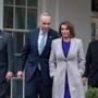 House Speaker Nancy Pelosi, shown with Senate Minority Leader Chuck Schumer by her side, has taken a strong position on President Trump?s wall proposal, calling it an ?immorality.? 