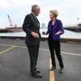 Senator Elizabeth Warren and Senator Ed Markey came to see the dredging in Boston Harbor to officially kick off the Boston Harbor Dredging Project.