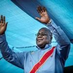 Democratic Republic of Congo's Union for Democracy and Social Progress (Union pour la Democratie et le Progres Social - UDPS) party leader and presidential candidate Felix Tshisekedi waved to the crowd during a campaign rally in Kinshasa, Congo. 
