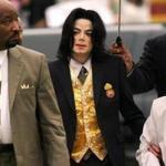 Michael Jackson arrives at court during his 2005 child molestation trial in Santa Barbara.