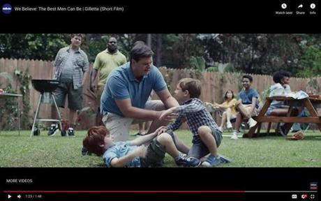 (CREDIT: Gillette) Razor-maker Gillette has put out a powerful new ad urging men to be an example for compassion and respect in the age of #MeToo ? and it?s sparking a backlash. 16Gillette BUSINESS 1-16-19

