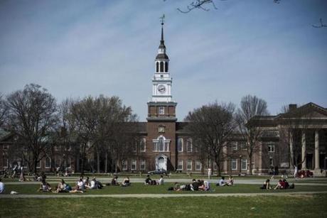 Dartmouth College campus Hanover, New Hampshire on Thursday, May 2, 2018. (Ian Thomas Jansen-Lonnquist for the Boston Globe)
