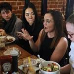 Organizers of March Forward Massachusetts met for a working lunch, to finalize plans for the 3rd annual women's march. From left are Kelsey Barowich, Mimi Nguyen, Alycia Kennedy, and Lily Corman-Penzel.