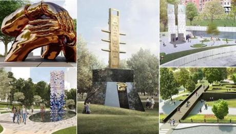 King Boston has named five finalists in the competition to design the Boston Common memorial.
