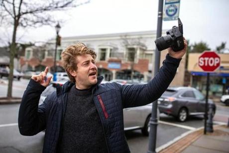 Fan Lucy Mitchell, 15, greeted Jason Nash as he was vlogging his day in Wellesley recently.
