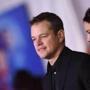 US actor Matt Damon and his wife Luciana Barroso arrive for the world premiere of Disney's 