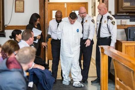 01/23/2019 CHARLESTOWN, MA Victor Pena (cq), was arraigned on kidnapping charges at the Charlestown Division of the Boston Municipal Court. Pena is accused of kidnapping Olivia Ambrose (cq). (Aram Boghosian for The Boston Globe)
