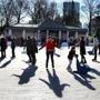 Boston 01/26/19 Long shadows are cast on the Frog Pond ice rink in the Boston Common by people taking advantage of a sunny Saturday. Photo by John Tlumacki/Globe Staff(metro)
