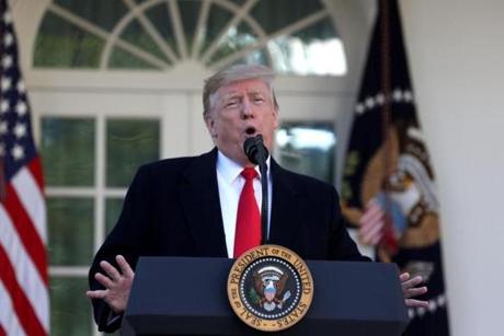 President Trump discussed ending the government shutdown from the Rose Garden on Friday.
