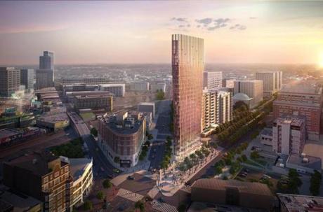 A proposed hotel tower in Kenmore Square.
