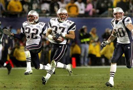 Rodney Harrison's interception sealed the Patriots? third Super Bowl title. 
