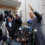 Senator Cory Booker, a New Jersey Democrat, spoke to reporters outside his home in Newark on Friday.