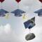 Education challenge burden and school debt concept as a group of mortarboards or graduate cap being lifted higher with one sinking weighted down by a rock with 3D illustration elements.; Shutterstock ID 418328926; PO: 0918_ramos; Client: Ideas
