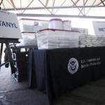 A display of the fentanyl and meth seized by Customs and Border Protection officers over the weekend in Arizona. 