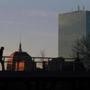 Boston, MA - February 06, 2019: A pedestrian crosses the pedestrian bridge that connects Charles Circle with the Esplanade in Boston, MA on February 06, 2019. The National Weather Service has predicted cold temperatures and increasingly gray skies Wednesday, with temperatures in the morning nearly 30 degrees below Tuesday?s high of 65. (Craig F. Walker/Globe Staff) section: Metro reporter:
