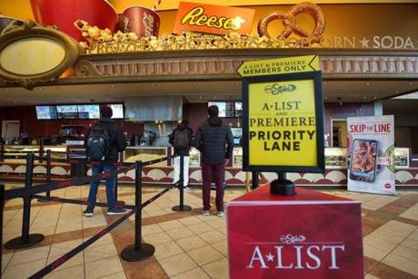 At the AMC Boston Common 19, VIP customers get access to a separate, ostensibly shorter, line for concessions.
