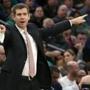 Boston MA 12/10/18 Boston Celtics head coach Brad Stevens against the New Orleans Pelicans during first quarter action at TD Garden (photo by Matthew J. Lee/Globe staff) topic: 16allschopics reporter: