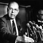 Lyndon La Rouche speaks at a news conference in 1988. MUST CREDIT: Washington Post photo by Joel Richardson