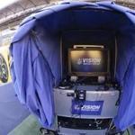 The instant replay booth at Heinz Field before an NFL football game between the Pittsburgh Steelers and the Cincinnati Bengals, Sunday, Dec. 30, 2018, in Pittsburgh. (AP Photo/Gene J. Puskar)
