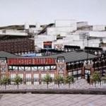 A copy of a rendering of the proposed ballpark in Worcester.