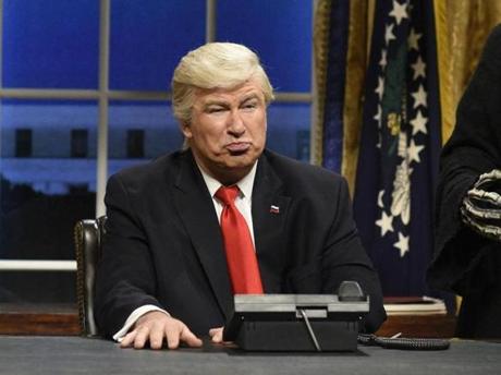 
Alec Baldwin, pictured in a Feb. 2017 opening sketch of 