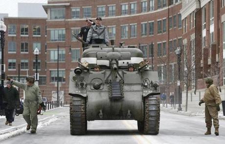 Smoyer hadn?t ridden in a Sherman tank since he and the Third Armored Division blasted their way into Germany at the spearhead of the Allied advance during World War II. (Jessica Rinaldi/Globe Staff)
