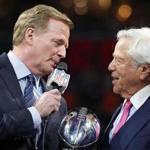 Patriots owner Robert Kraft (right) will almost certainly be penalized by NFL commissioner Roger Goodell.