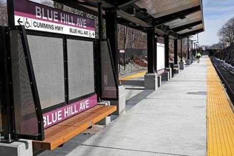 The new station on Blue Hill Avenue.  
