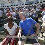 Bill de Blasio, the mayor of New York, and his wife, Chirlane McCray, cheered on the Red Sox on Saturday in Fort Myers, Fla.