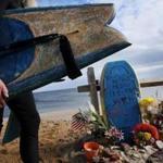 A memorial in Wellfleet last fall honored Arthur Medici, the first person killed by a shark in Massachusetts since 1936.