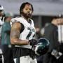 Philadelphia Eagles defensive end Michael Bennett warms up before an NFL football game against the Los Angeles Rams Sunday, Dec. 16, 2018, in Los Angeles. (AP Photo/Jae C. Hong)