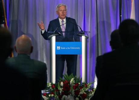 UMass president Martin T. Meehan hopes the system?s new online initiative will help ensure UMass?s long-term financial sustainability while reaching adults who may have limited employment opportunities. 
