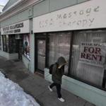 The empty store at 828 Mass. Ave. in Arlington once housed a massage parlor. 