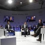 Bono (second from right) and TPG?s Bill McGlashan (far right) appeared at a panel at the World Economic Forum in Davos, Switzerland, in January. 