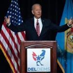 Joe Biden spoke during the First State Democratic Dinner in Dover, Del., on Saturday.