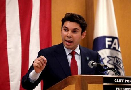 Fall River, MA - 3/19/2019 - Fall River Mayor Jasiel Correia delivers his State of the City address. Section: Metro, Reporter: Laura Crimaldi, Topic: 20correia, LOID: 8.5.744442877.
