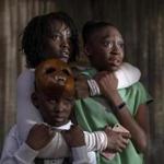 (Clockwise from top left) Lupita Nyong'o, Shahadi Wright Joseph, and Evan Alex in the film 