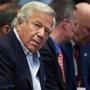 Houston, TX 2-1-17: New England Patriots owner Robert Kraft is pictured after he arrived and took his front row seat where NFL Commissioner Roger Goodell (not pictured) held his annual Super Bowl press conference this afternoon in the Bush Ballroom at the Media Center in downtown Houston. (Globe Staff Photo/Jim Davis) reporter: various topic: Super Bowl