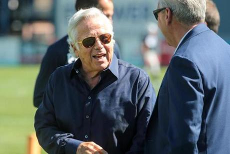 Patriots owner Robert Kraft released a statement Saturday addressing his solicitation of prostitution charges.
