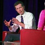 4-3-19: Boston, MA: Democrat candidate for president Pete Buttigieg spoke to Northeastern University students in the Blackman Auditorium in Ell Hall on Wednesday afternoon. The event was billed as 