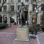 The statue of Scottish poet Robert Burns that stands in Winthrop Square will soon be moved back to the Fens.